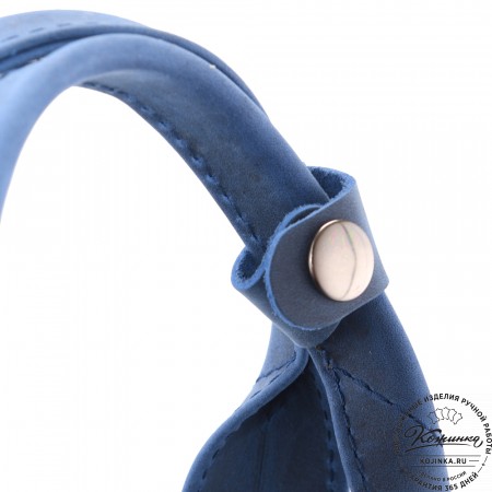 Кожаная деловая сумка "Марк" (синий крейзи)